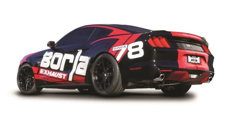 Borla Atak Cat-Back 15-17 Ford Mustang GT 5.0L V8 MT/AT 3in pipe 4in tip - Side View