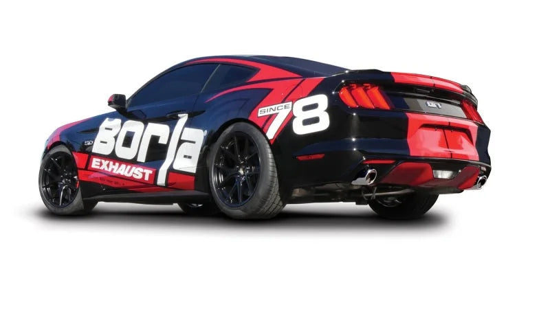 Borla Atak S Rear Section 15-17 Ford Mustang GT 5.0L V8 MT/AT 2.5in pipe 4in tip - Installation View