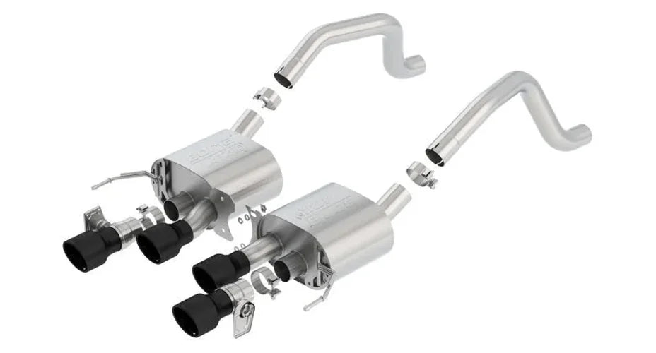 Borla 2015+ Chevy Corvette C7 Z06 6.2L Axle Back ATAK Exhaust Black Quad Tips w/o AFM w/ NPP - Side View