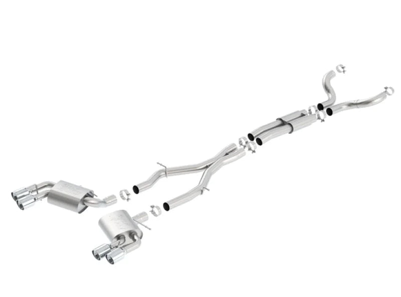 Borla Chevy 16-17 Camaro 6.2L ATAK Catback w/ Dual Tips (NPP) Dual Split Rear Exit - Side View