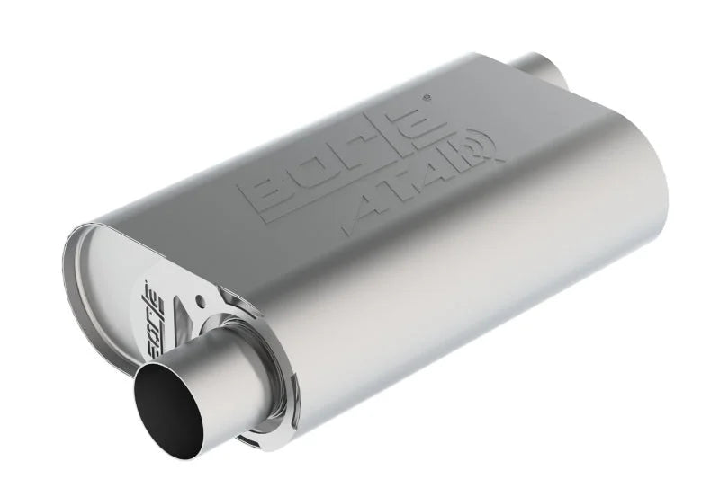 Borla CrateMuffler LS3 ATAK 2.5in Offset/Offset 14inx4.35inx9in Muffler - Side View