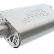 Load image into Gallery viewer, Borla CrateMuffler SBC Hot 350/383 3.0 inch Offset/Center 14in x 4.35in x 9in Oval S-Type Muffler - Side View