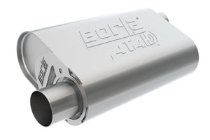 Borla CrateMuffler SBC Hot 350/383 3inch Offset/Offset 14in x 4.35in x 9in Oval Muffler - Main Product View