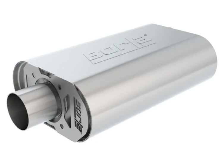 Borla CrateMuffler Stock SBC 283/327/350 S-Type 2.5in Offset/Center 14inx4.35inx9in Oval Muffler - Main Product View