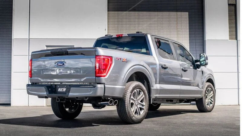 Borla F-150 2021 2.7L/3.5L 4dr CC SB EC STB Lari/King R/Plinum/LTD 3/2.25 DSE Cat-Back AK CHR Tips - Back View