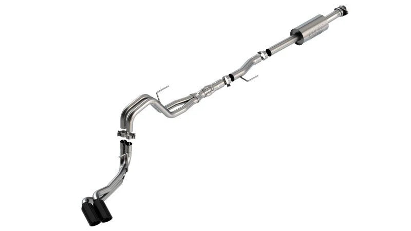 Borla F-150 2021 5.0L 4dr CC SB EC STB Lariat/KR/Platnm/LTD 3/2.25 DSE Cat-Back ATAK Black CHR Tips - Detail View