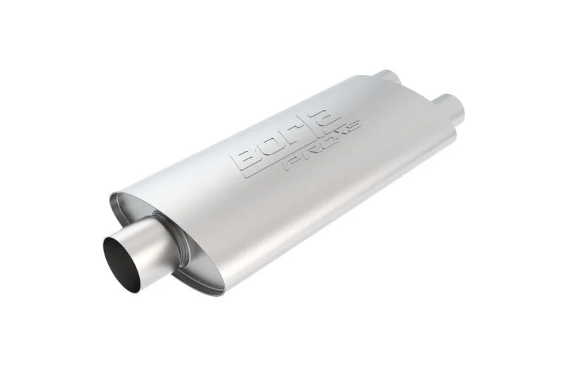 Borla Pro-XS 3in, 2-1/2in, 19in x 9-1/2in x 4in Oval Cen/Dual Turbo XL Muffler - Main Product View