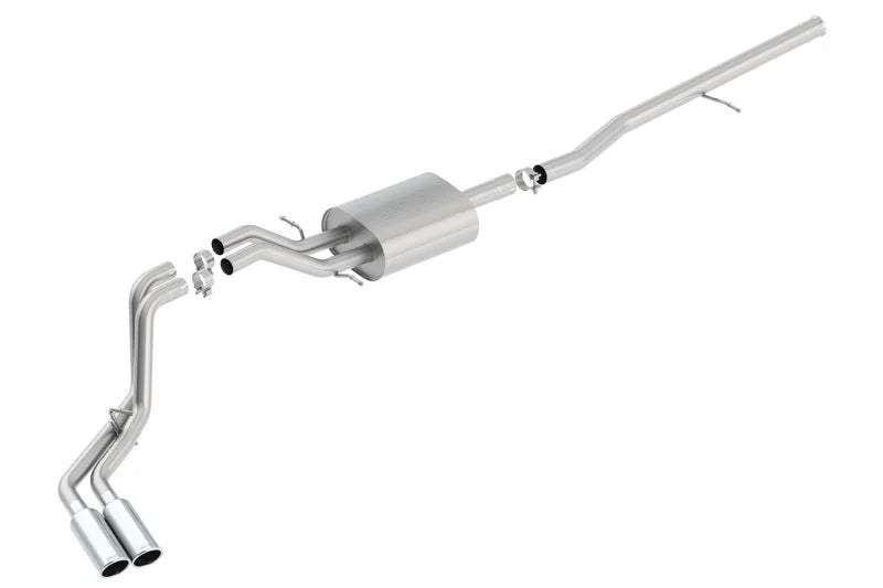 Borla S-Type Cat-Back 14 Sierra 1500 Ext. Cab Stnd Bed/CC Short Bed 143.5in WB Side Exit Exhaust - Side View