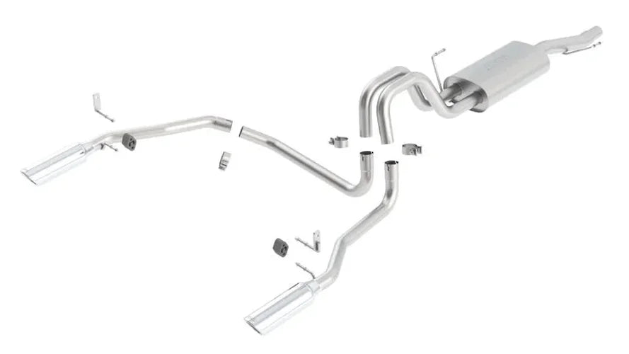 Borla 05-08 Ford F-150 66in/78in Bed 4dr SS Catback Exhaust - Side View