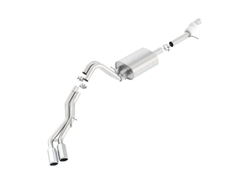 Borla Touring Cat Back 15-16 Chevy Tahoe 5.3L V8 2.75in, 2.25in Dual Same Side Exit 4in Tips - Side View