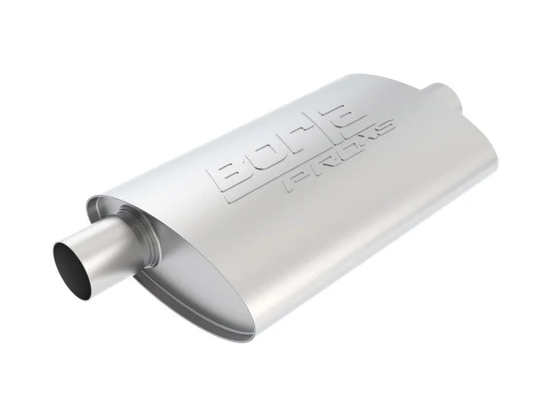 Borla Universal 2.25in Inlet/Outlet Oval Center/Offset 14in x 4in x 9.5in ProXS Muffler - Side View