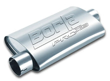 Load image into Gallery viewer, Borla Universal Center/Offset Oval 2.25in Tubing 14in x 4in x 9.5in PRO-XS Notched Muffler - Side View