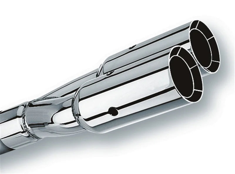 Borla Universal Polished Tip Dual Round Intercooled (inlet 2 1/2in. Outlet 3in) *NO Returns* - Side View