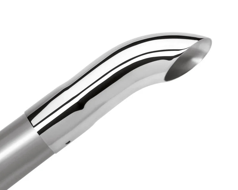 Borla Universal Polished Tip Single Round Turndown/Turnout (inlet 2 1/4in. Outlet 2 1/4in) - Side View