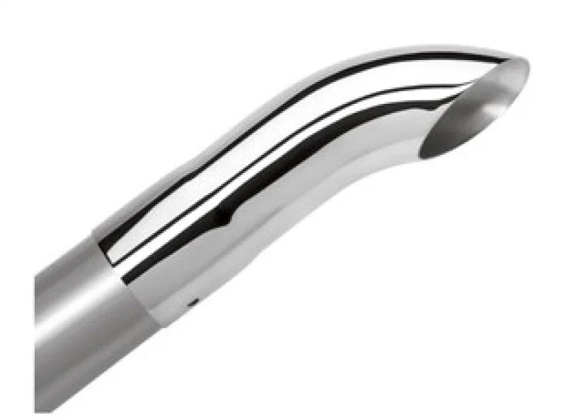 Borla Universal Polished Tip Single Round Turndown/Turnout (inlet 3in. Outlet 3in) *NO Returns* - Side View