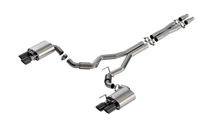 Borla 2024 Ford Mustang GT 5.0L V8 w/ Active Exhaust S-Type Cat-Back Exhaust System - Black Chrome - Main Product View
