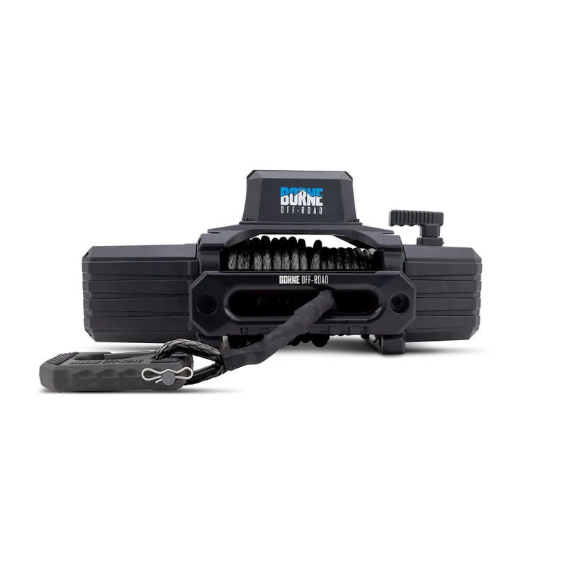 Borne Off-Road 10K Winch - Black Synthetic Rope - Installation View