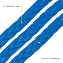 Load image into Gallery viewer, Borne Off-Road 10K Winch - Blue Synthetic Rope - Back View