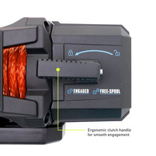 Load image into Gallery viewer, Borne Off-Road 12K Winch - Orange Synthetic Rope - Side View