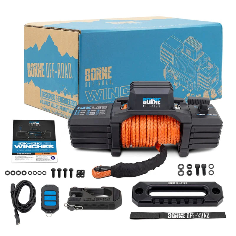 Borne Off-Road 12K Winch - Orange Synthetic Rope - Additional View 6