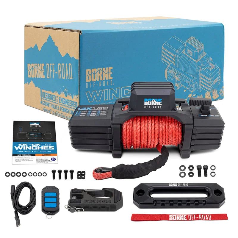 Borne Off-Road 12K Winch - Red Synthetic Rope - Additional View 13