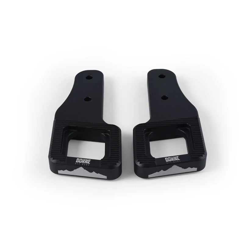 Borne Off-Road 2017+ Ford Raptor / 2009+ Ford F150 Borne Off-Road Billet Tow Hooks - Black - Side View