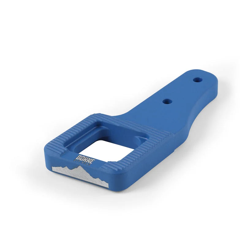 Borne Off-Road 2017+ Ford Raptor / 2009+ Ford F150 Borne Off-Road Billet Tow Hooks - Blue - Side View
