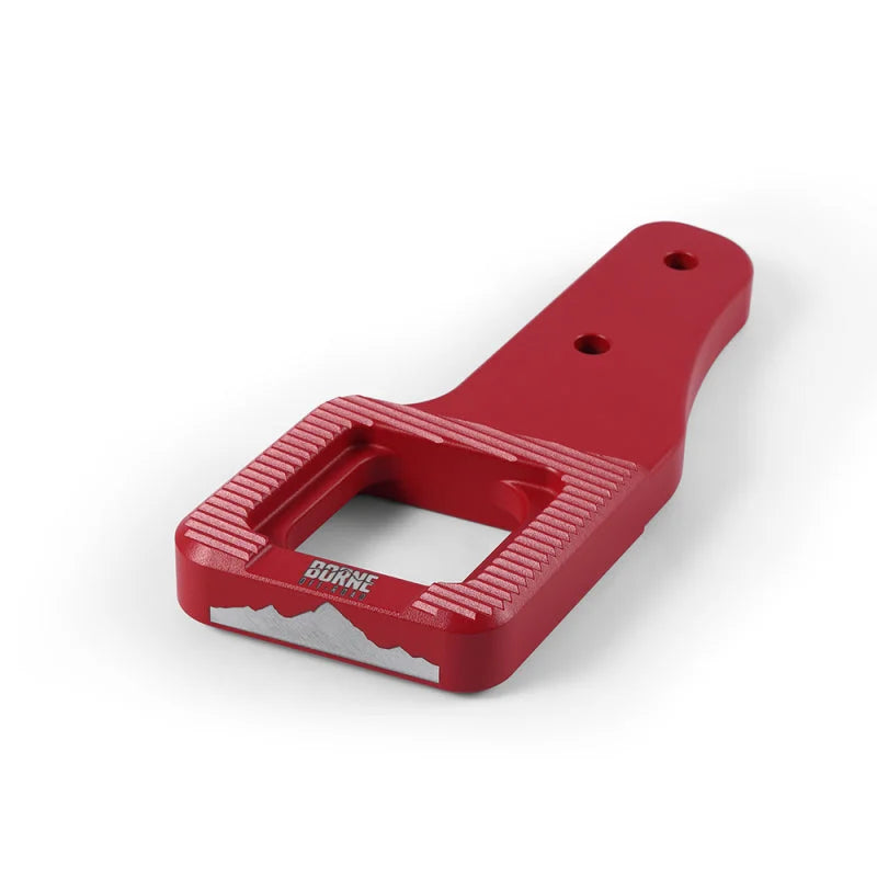 Borne Off-Road 2017+ Ford Raptor / 2009+ Ford F150 Borne Off-Road Billet Tow Hooks - Red - Back View