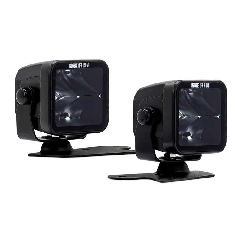 Borne Off-Road 21+ Bronco Light Pods 2pc Ditch 3x3 Spot - Back View