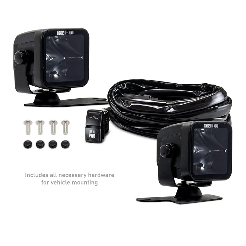 Borne Off-Road 21+ Bronco Light Pods 2pc Ditch 3x3 Spot - Additional View 8