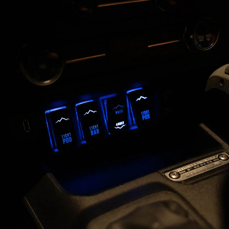 Borne Off-Road 21+ Bronco Light Pods 4pc Ditch 3x3 Flood - Side View
