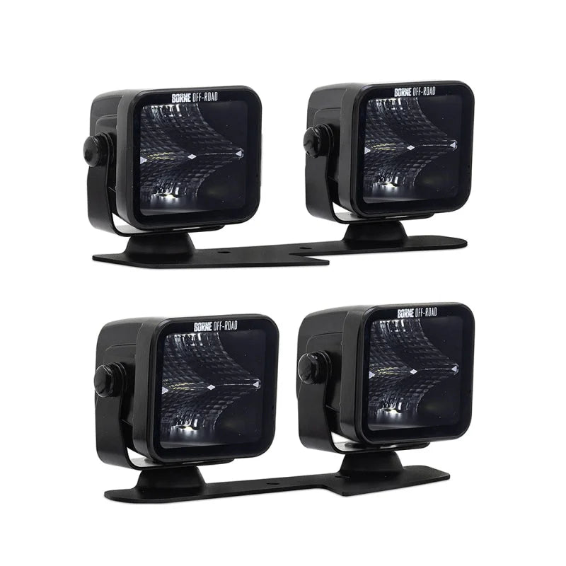 Borne Off-Road 21+ Bronco Light Pods 4pc Ditch 3x3 Flood - Additional View 6