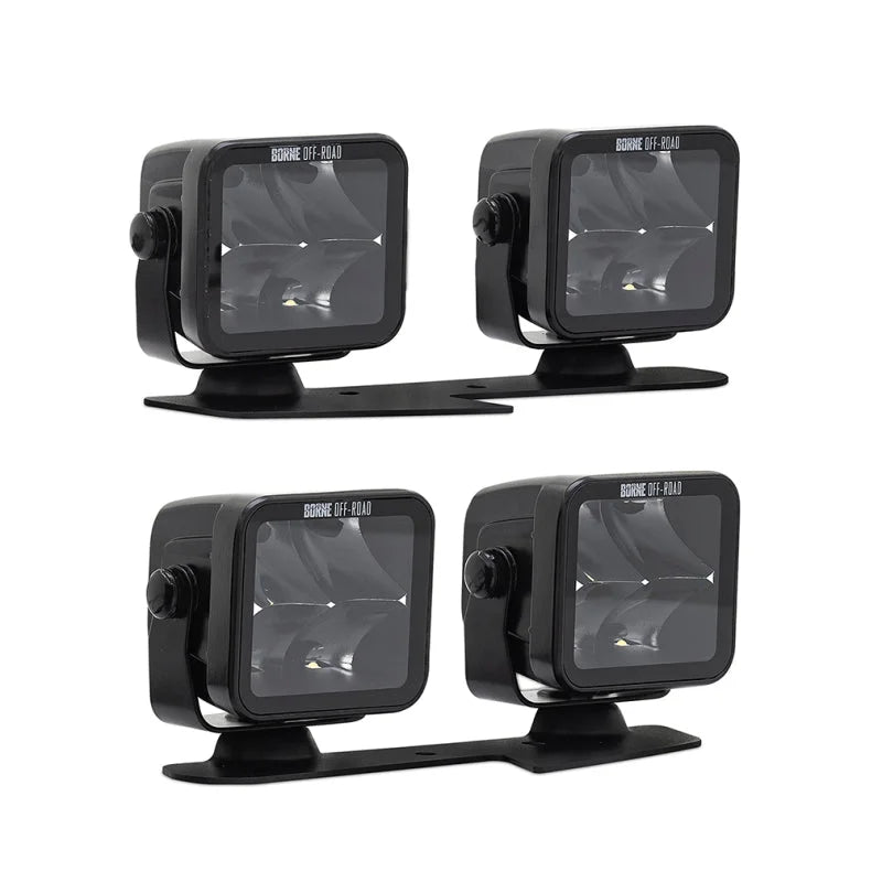 Borne Off-Road 21+ Bronco Light Pods 4pc Ditch 3x3 Flood Upfit - Additional View 7