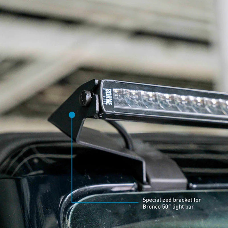 Borne Off-Road 21+ Direct Fit Bronco Light Bar 50in Upfit - Back View