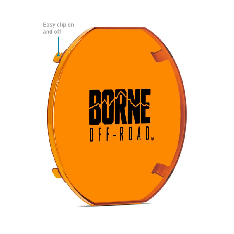 Borne Off-Road 7in Round Light Cover Amber - Back View