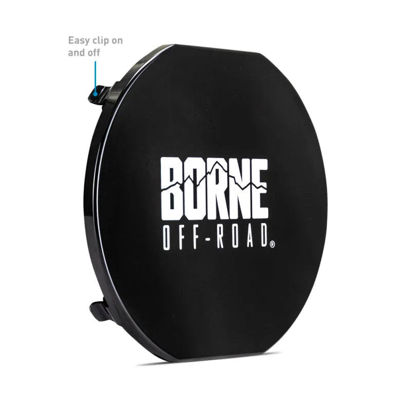 Borne Off-Road 7in Round Light Cover Black - Back View