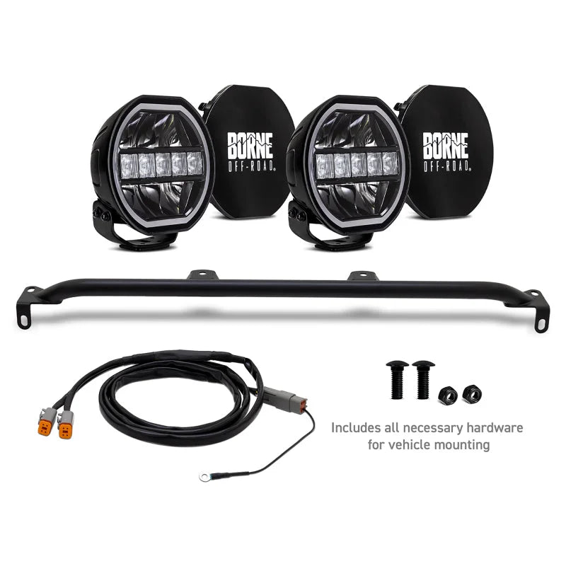 Borne Off-Road Direct Fit Lights - Mod Bumper - 2in x 7in Round - Bumper - Up fits 2021+ Ford Bronco