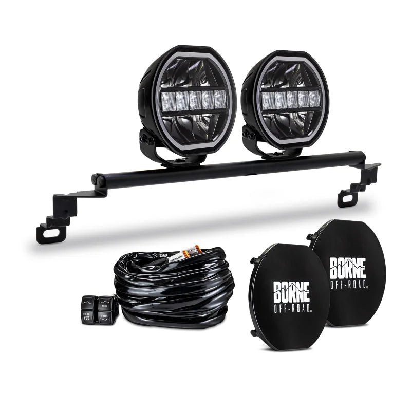 Borne Off-Road Direct Fit Lights - Standard Bumper - 2in x 7in Round fits 2021+ Ford Bronco