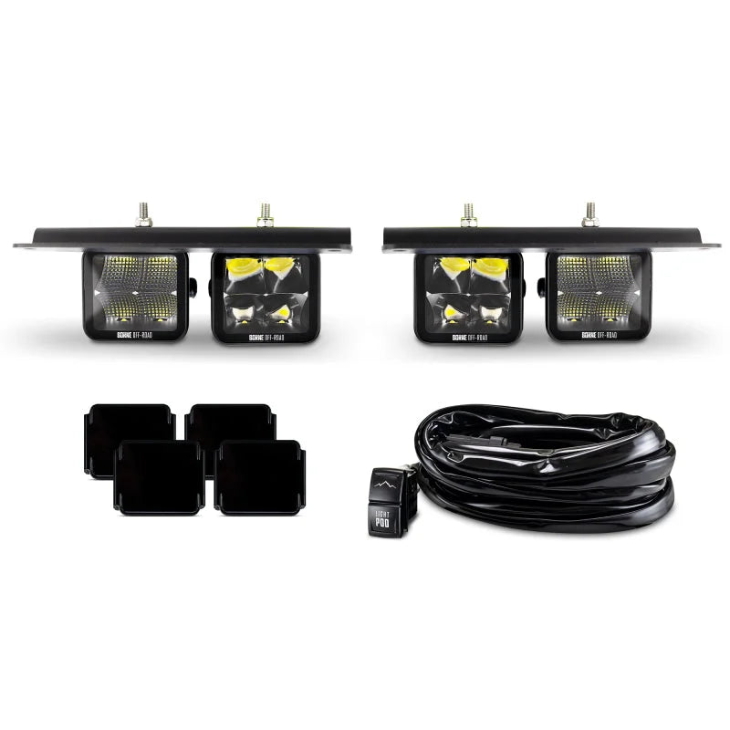 Borne Off-Road Direct Fit Pods - Modular Bumper - Kit of 4 - Fog fits 2021+ Ford Bronco