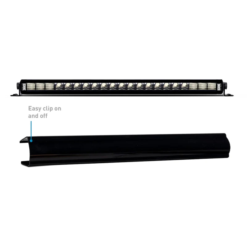 Borne Off-Road Light Bar Cover Single Row 20in Black - Side View