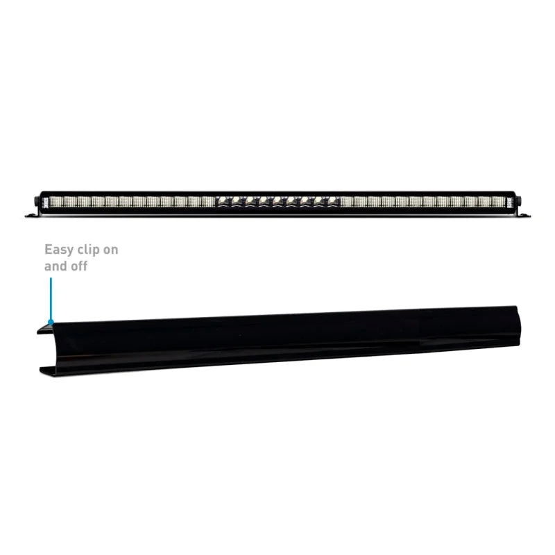 Borne Off-Road Light Bar Cover Single Row 30in Black - Detail View