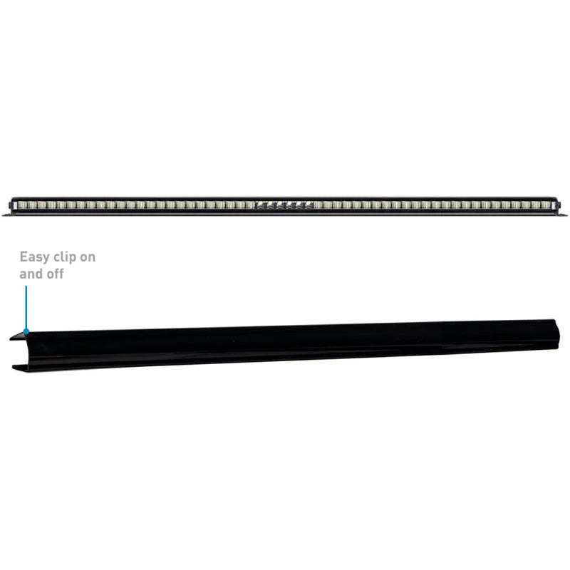 Borne Off-Road Light Bar Cover Single Row 50in Black - Side View