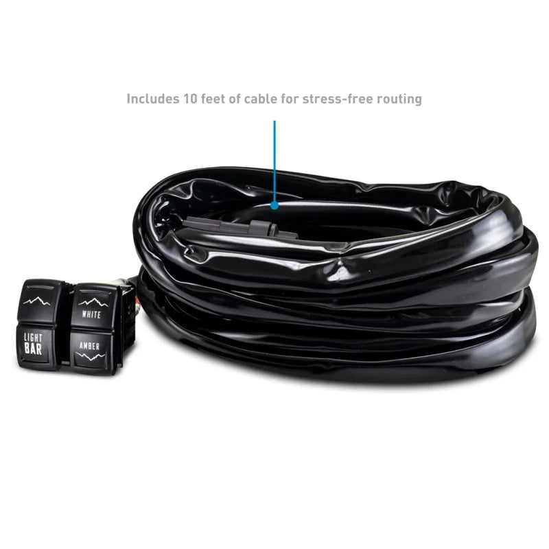 Borne Off-Road Light Bar Wire Harness For 10-20in Bar - Back View