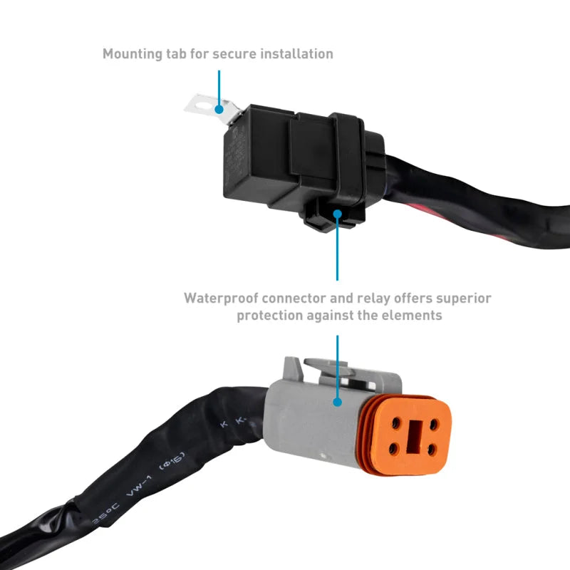 Borne Off-Road Light Bar Wire Harness For 10-20in Bar - Installation View