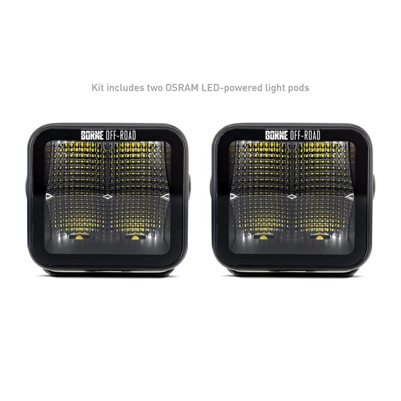 Borne Off-Road Light Pods (Kit of 2) 3x3 Flood - Additional View 12