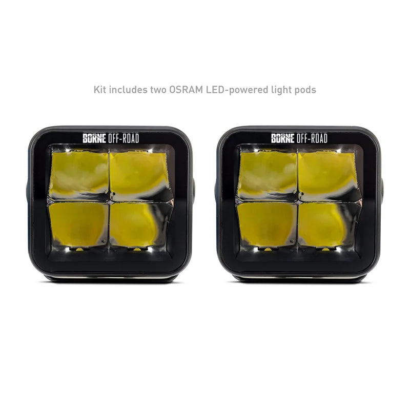 Borne Off-Road Light Pods (Kit of 2) 3x3 Spot - Additional View 14
