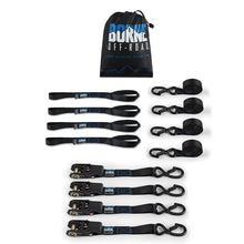 Load image into Gallery viewer, Borne Off-Road Medium-Duty Ratchet Tie-Down Kit (4-Pack) Black - Main Product View