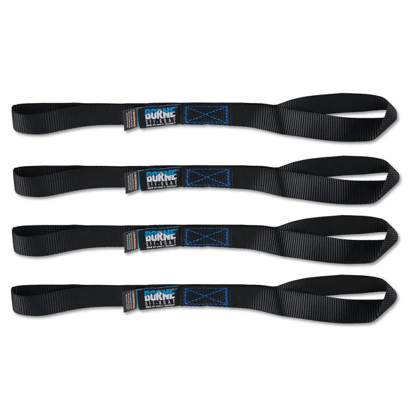 Borne Off-Road Medium-Duty Ratchet Tie-Down Kit (4-Pack) Black - Installation View