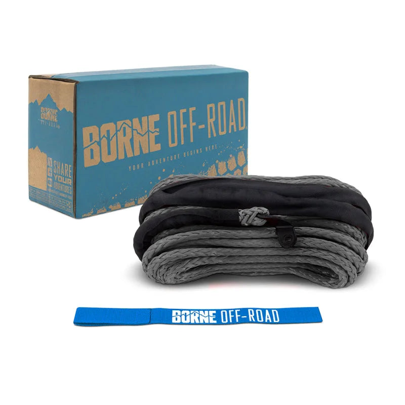 Borne Off-Road Synthetic Rope - 3/8in x 85ft - Grey - Detail View