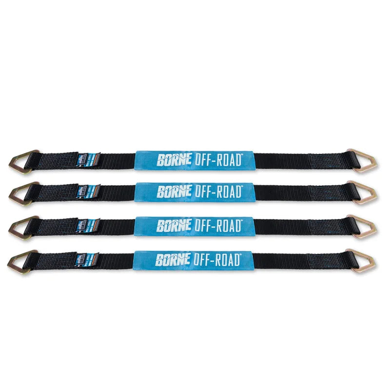 Borne Off-Road Vehicle Ratchet Tie-Down Kit (4 pack) Black - Installation View